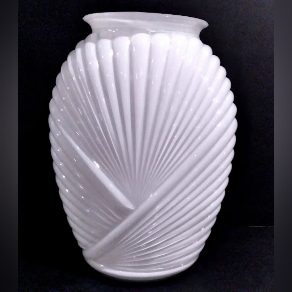 Vintage White Glass Vase